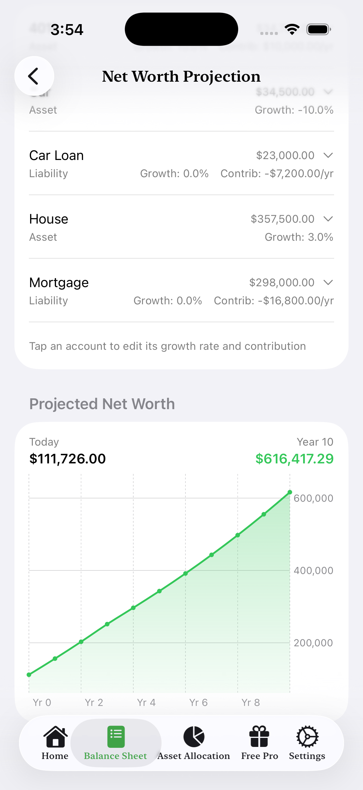 Net Worth Projection