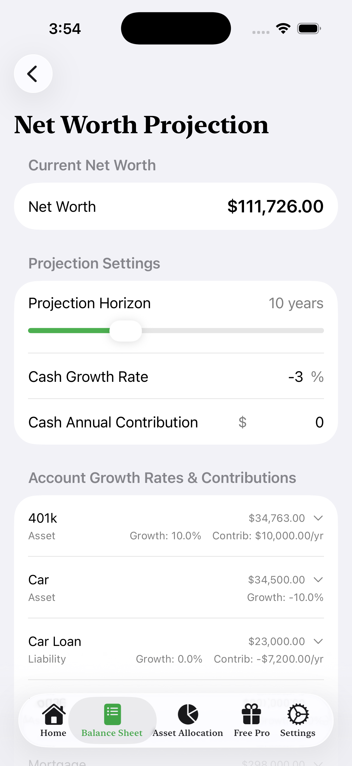 Growth Rate Settings